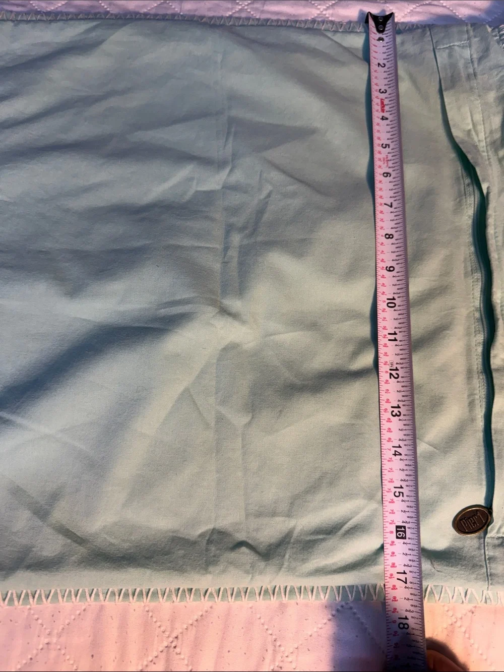 Pier 1 Mint Green Decorative Pillow Cover with Wood Button Accents